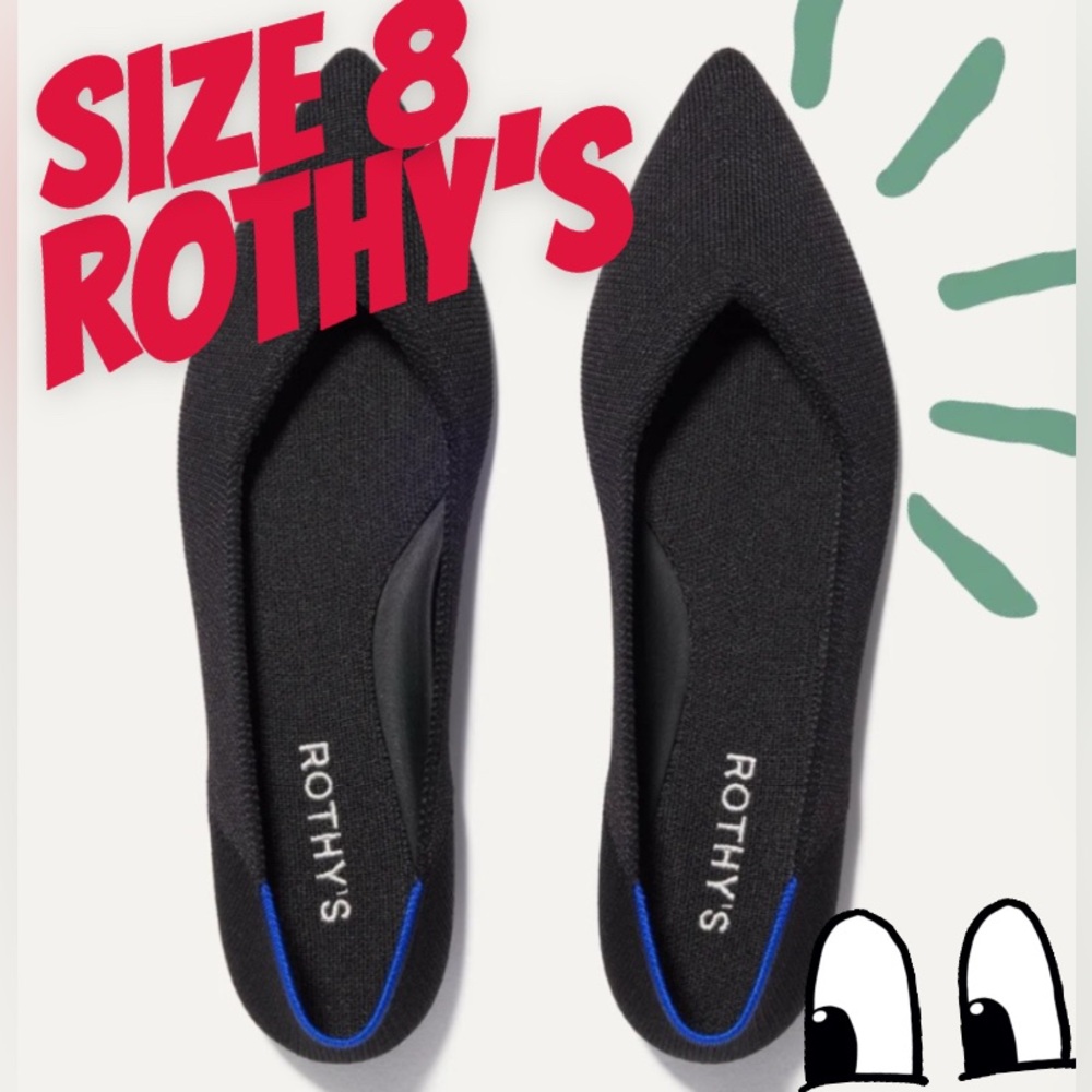 ✨8 Rothy's Women's Black Flats Point